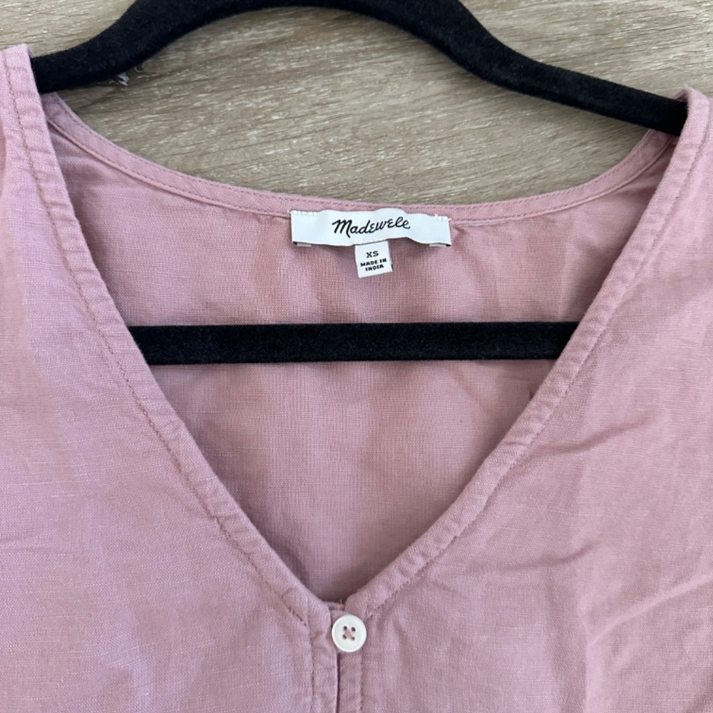 Madewell Linen-Blend Alexandra Button-Front Mini … - image 5